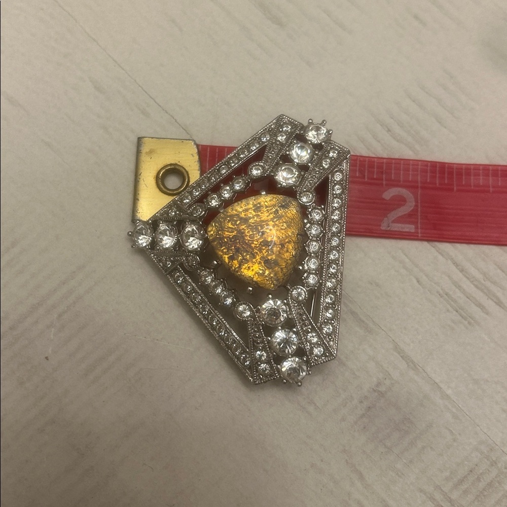 Art Deco Rhinestone SI Brooch - Picture 6 of 6